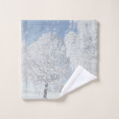 Winterlandschaft Schnee Baum Schneeflocken Bad Handdoek (Wasdoekje)