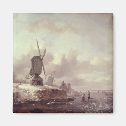 Winterlandschap 3 magneet (Voorkant)