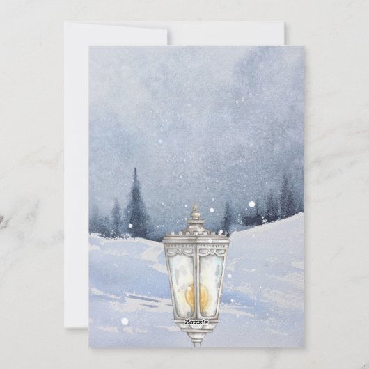 Winterlandschap besneeuwd bos feestdagenkaart (Achterkant)