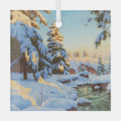 Winterlandschap, Bessonof Glas Ornament (Voorkant)