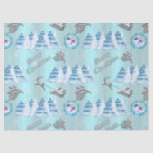Winterlandschap Blauwe Kerstmis Tissuepapier (Voorkant)