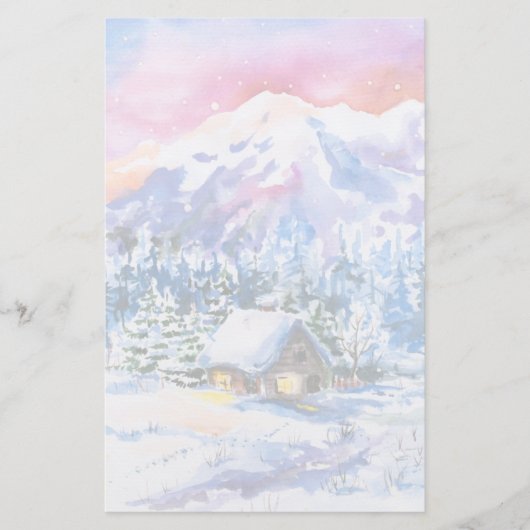 Winterlandschap Briefpapier (Voorkant)