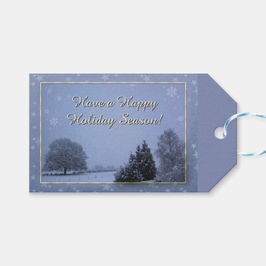 Winterlandschap Cadeaulabel (Voorkant (Horizontaal))