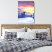 Winterlandschap Canvas Afdruk (Insitu (Slaapkamer))