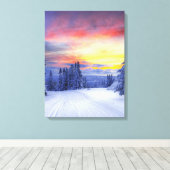 Winterlandschap Canvas Afdruk (Insitu (Houten vloer))