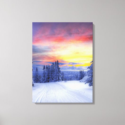 Winterlandschap Canvas Afdruk (Voorkant)