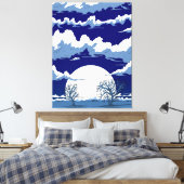 Winterlandschap Canvas Afdruk (Insitu (Slaapkamer))