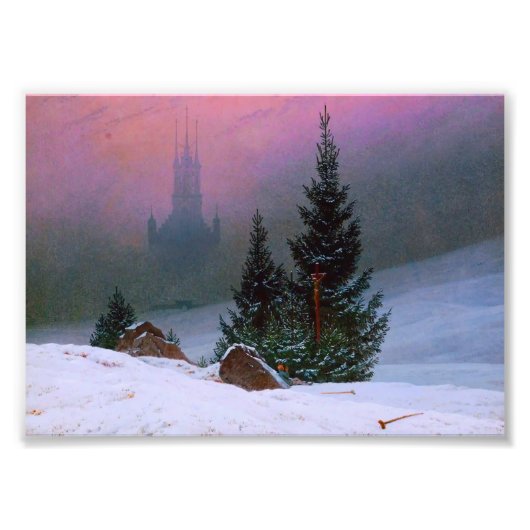 Winterlandschap Caspar David Friedrich Foto Afdruk (Voorkant)