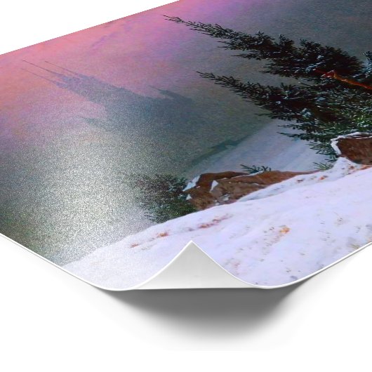 Winterlandschap Caspar David Friedrich Foto Afdruk (Hoek)