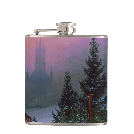 Winterlandschap Caspar David Friedrich Heupfles (Voorkant)