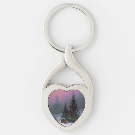 Winterlandschap Caspar David Friedrich Sleutelhanger (Voorkant)