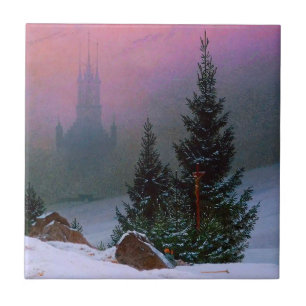 Winterlandschap Caspar David Friedrich Tegeltje
