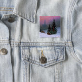 Winterlandschap Caspar David Friedrich Vierkante Button 5,1 Cm (In situ)