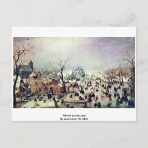 Winterlandschap door Avercamp Hendrik Briefkaart