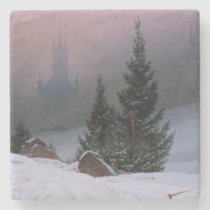 Winterlandschap (door Caspar David Friedrich) Stenen Onderzetter