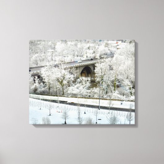 WINTERLANDSCHAP DUBLIN, OHIO CANVAS AFDRUK (Voorkant)