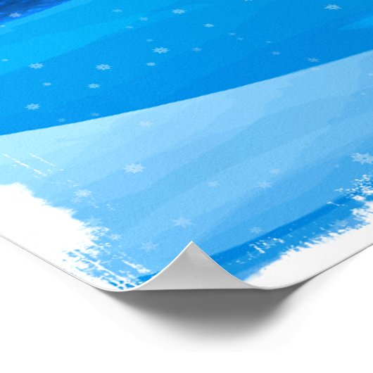 Winterlandschap en Freestyle Skier Poster (Hoek)