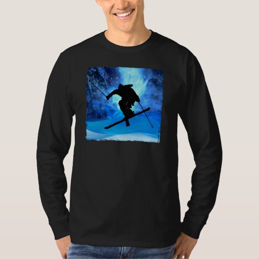 Winterlandschap en Freestyle Skier T-shirt (Voorkant)