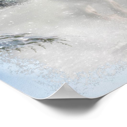 Winterlandschap en paard poster (Hoek)