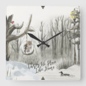 Winterlandschap Er is geen plek zoals thuis Vierkante Klok (Voorkant)