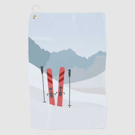 Winterlandschap Golfhanddoek (Voorkant)