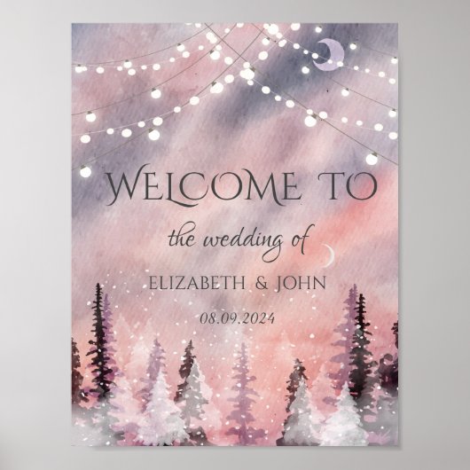 Winterlandschap Greenpine Forest Poster (Voorkant)