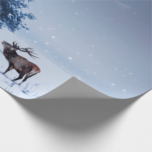 Winterlandschap in blauwe kleur. Eenzame boom en w Cadeaupapier (Hoek)