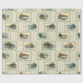  winterlandschap in de deelstaat Rustisch Cadeaupapier (Vlak)