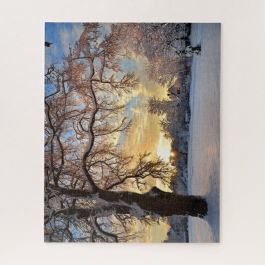 Winterlandschap in Letland Legpuzzel (Verticaal)