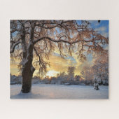 Winterlandschap in Letland Legpuzzel (Horizontaal)