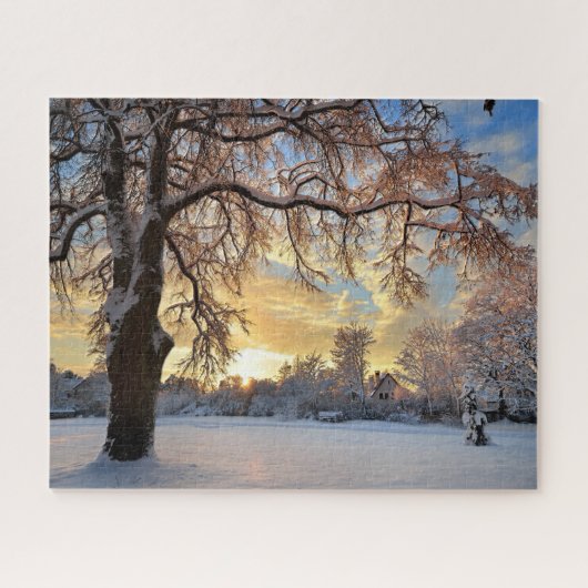 Winterlandschap in Letland Legpuzzel (Horizontaal)