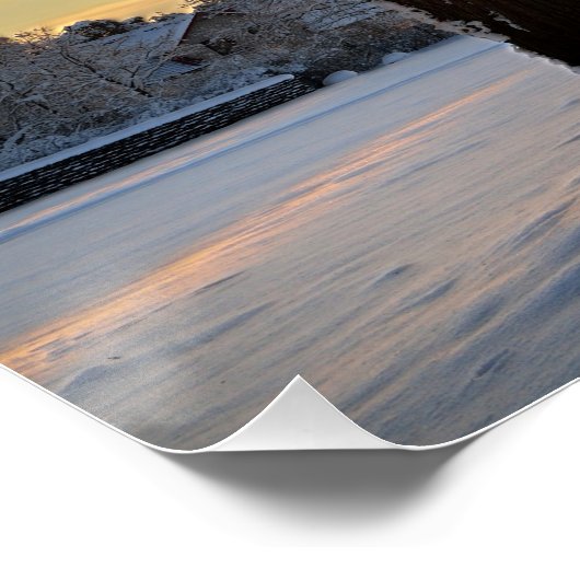 Winterlandschap in Letland Perfect Poster (Hoek)
