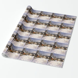 Winterlandschap in Lillehammer, Denemarken Cadeaupapier