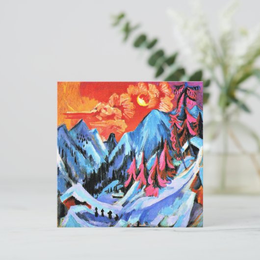 Winterlandschap in Moonlight door Ernst Kirchner Kaart (Staand voorkant)