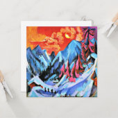 Winterlandschap in Moonlight door Ernst Kirchner Kaart (Voorkant / Achterkant in situ)