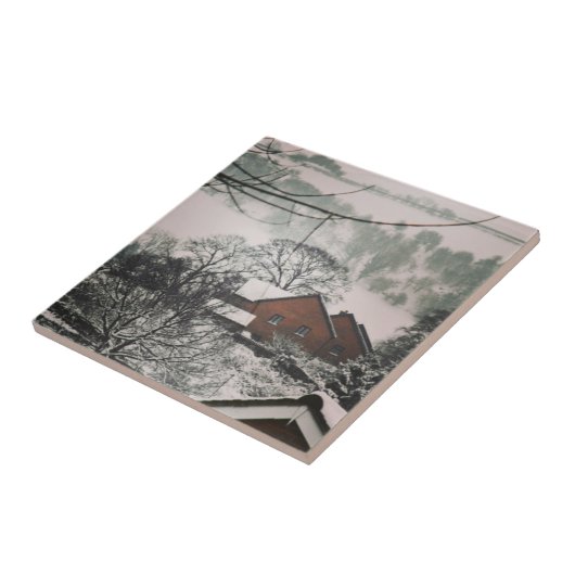 Winterlandschap in Powys Wales Tegeltje (Zijkant)