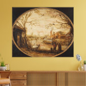 Winterlandschap, Jan van de Velde (II) Canvas Afdruk (Insitu (Woonkamer))