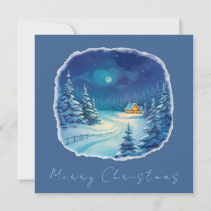 Winterlandschap Kerst Bedankkaart