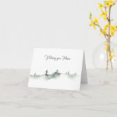 Winterlandschap Kerst Kaart (Gele Bloem)