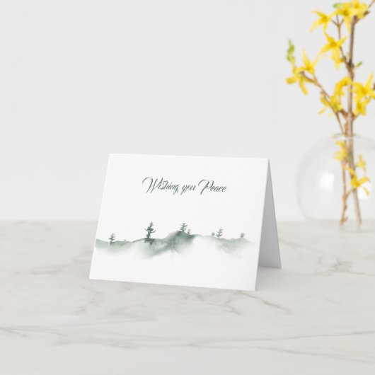 Winterlandschap Kerst Kaart (Gele Bloem)