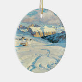 Winterlandschap, kerstboom keramisch ornament (Rechts)