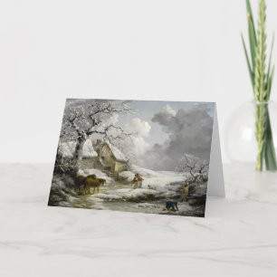  winterlandschap kerstprint feestdagen kaart