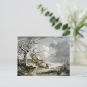 winterlandschap kerstprint feestdagenkaart (Staand voorkant)