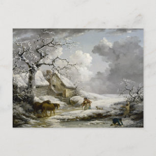  winterlandschap kerstprint feestdagenkaart