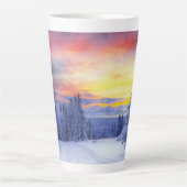 Winterlandschap Latte Mok (Voorkant)