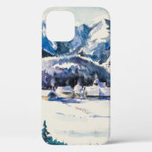 Winterlandschap met bergdorp bedekt met Case-Mate iPhone case (Achterkant)