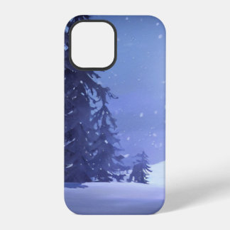 Winterlandschap met besneeuwde bomen iPhone 12 pro hoesje