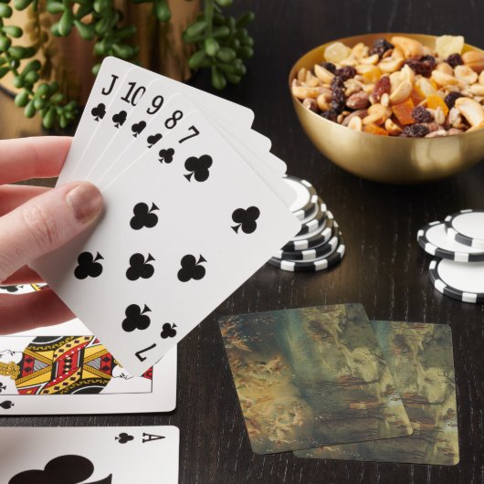 Winterlandschap met dorpelingen die hout verzamele pokerkaarten (Insitu)