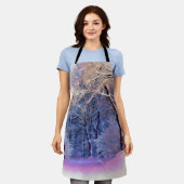 Winterlandschap met gesneeuwde bomen waterverf schort (Gedragen)