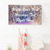 Winterlandschap met gesneeuwde bomen waterverf spandoek (Insitu)